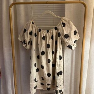 Polka Dot Puff Sleeve Top